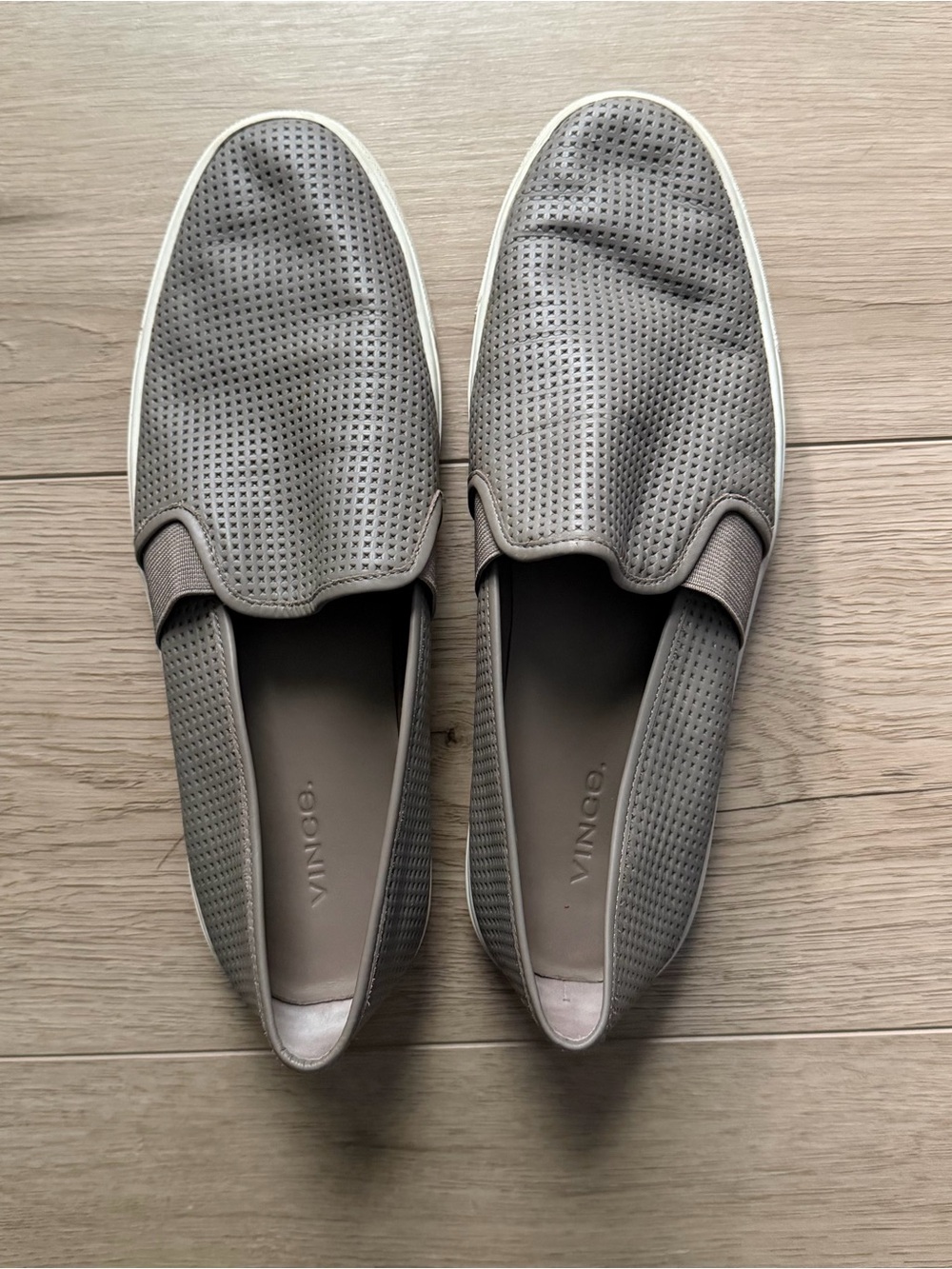 Vince Gray Brown Perforated Slip-On Sneakers - Women’s 9.5